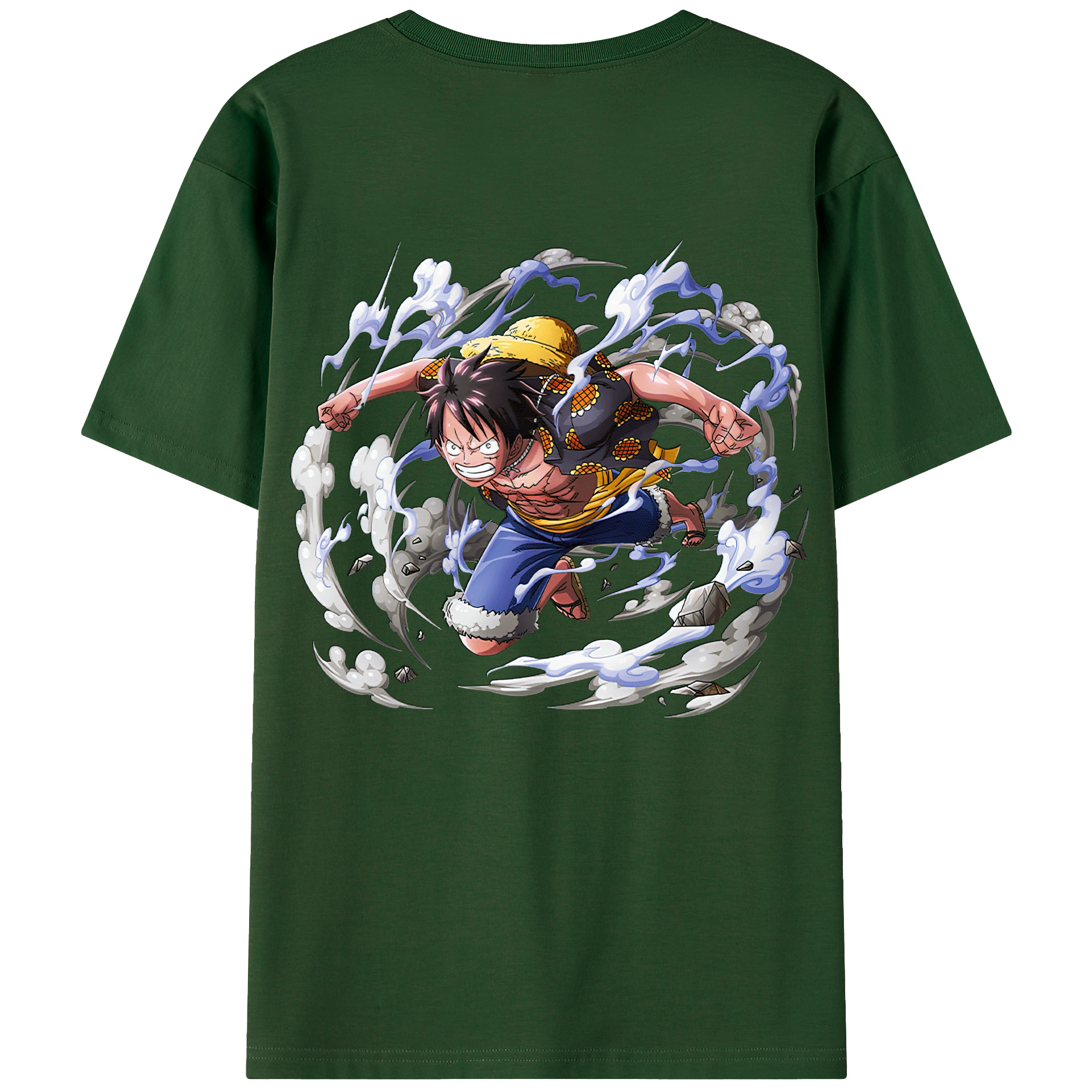 ワンピース モンキー・D・ルフィ ONE PIECE Monkey D. Luffy 綿100％半袖Tシャツ（背面プリント）